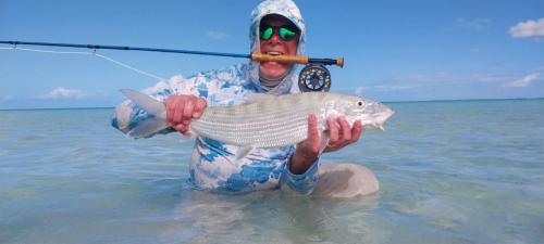 Fly fishing for Bonefish with Capt Shawn Riley, Andros Island, Bahamas